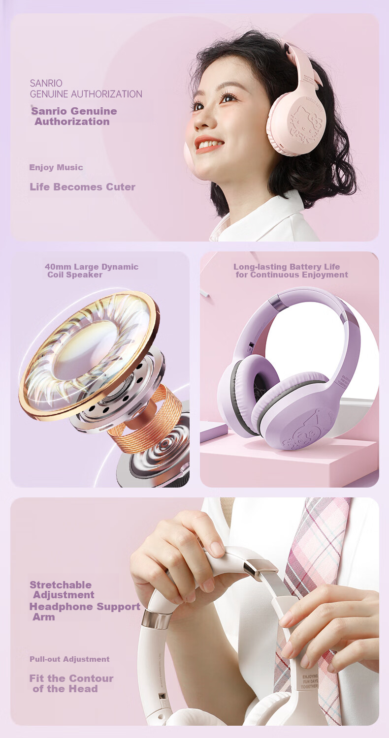 Беспроводные наушники Chenfeng Sanrio Bluetooth S05, детские, спортивные, игровые, подарок на Новый год, совместимы с Apple, Huawei, Xiaomi