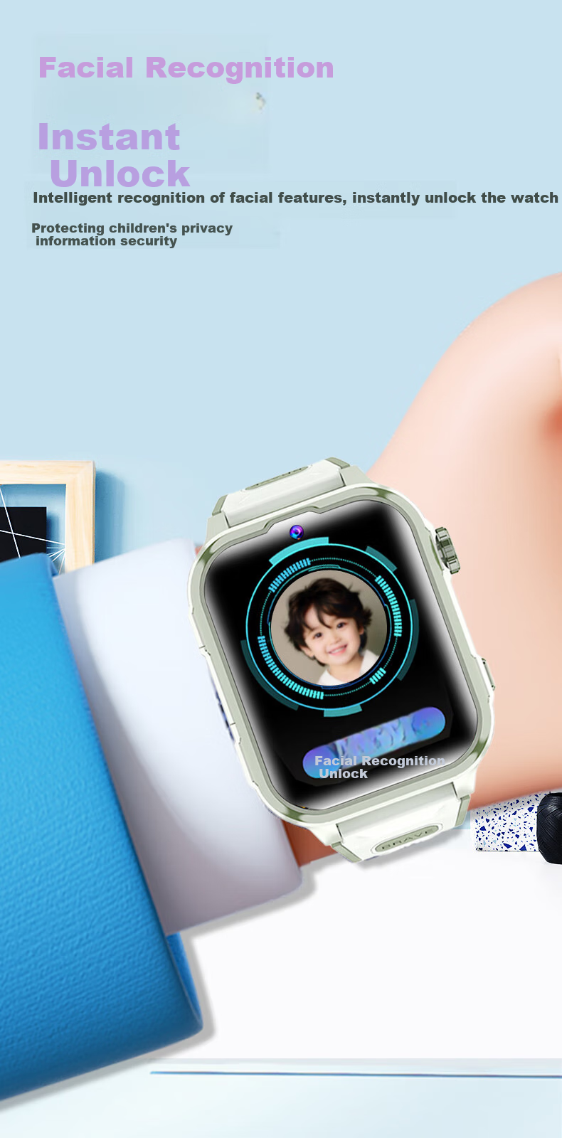 Детские смарт-часы Soaiy Y65, синие, с GPS, 4G, водонепроницаемые, с SIM-картой, для детей и подростков, с функцией видеозвонков и голосового чата