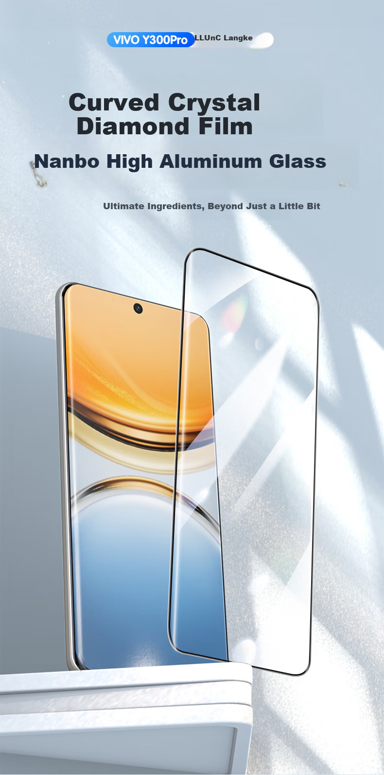 Защитное стекло LLUNC для Vivo Y300 Pro, противоударное, ультратонкое, ультрапрозрачное, антиотпечатки, 2 шт.