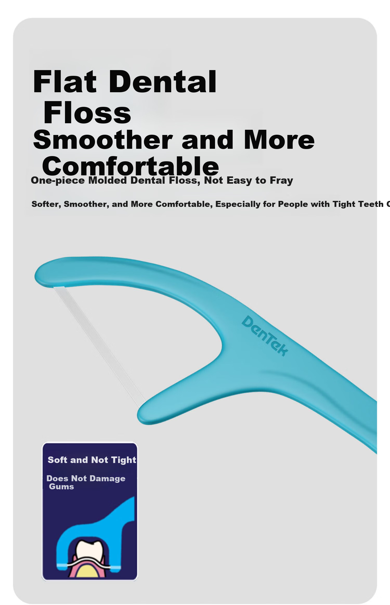 Зубная нить Dentaike Dentek Professional Ultra-Thin Floss Picks, 150 шт., с фтором и мятой