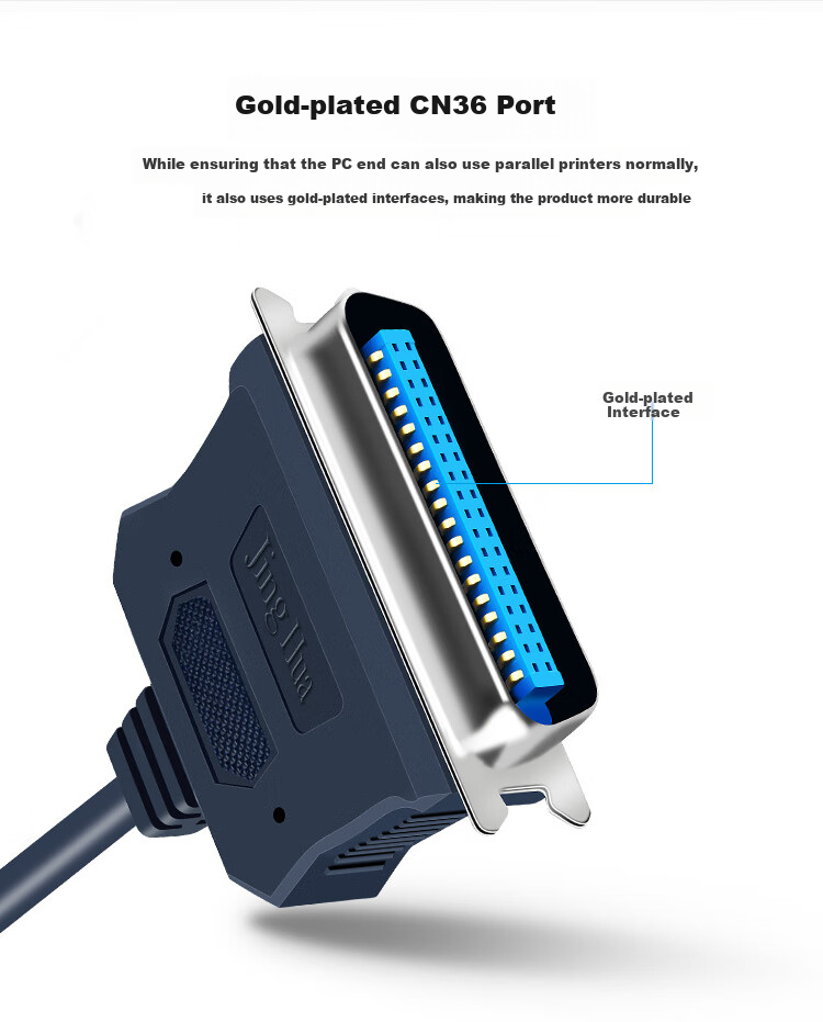 Кабель Jinghua USB - Parallel (CN36), 1.2 метра, темно-синий
