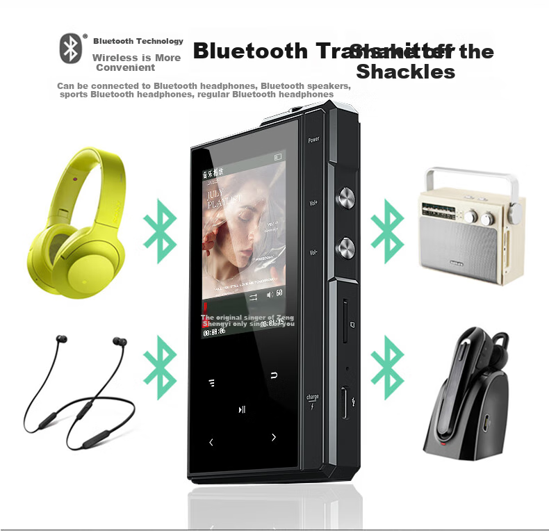 MP3/MP4 плеер Yueguangbaohe M1601, 32 ГБ, Bluetooth, карта памяти, lossless, электронная книга, длительное время ожидания, портативный плеер для студентов