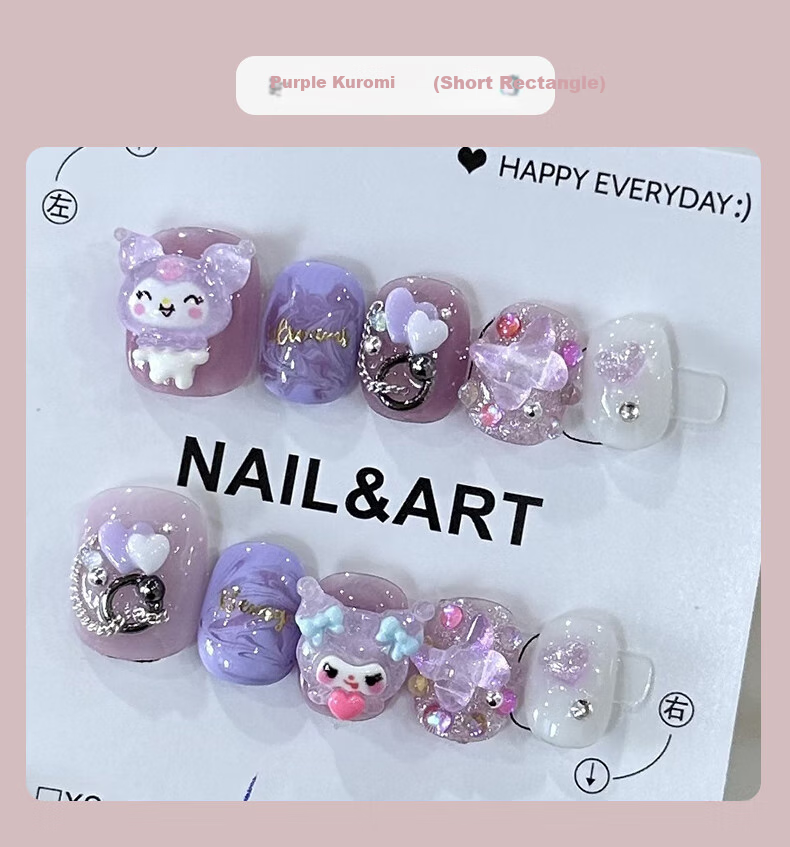 Наклейки для ногтей Chense Handmade Wearable Nail Stickers, короткие накладные ногти (стеклянный глаз кошки S)