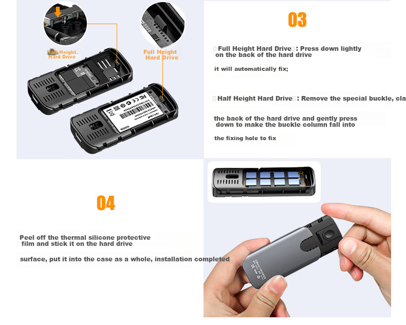 Внешний корпус M.2 NVMe SSD Mihu GM05, USB Type-C, 5 Гбит/с, алюминиевый сплав, для SSD 2230/2242/2260/2280, черный