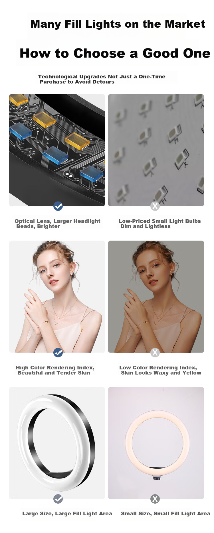 LED кольцевая лампа LATZZ для прямой трансляции, 26 см, светодиодная, для красоты, селфи, макияжа, с регулируемой яркостью и цветовой температурой