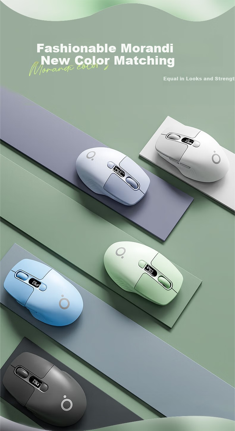 Беспроводная мышь EWEADN Q1 Bluetooth с экраном, перезаряжаемая, низкий уровень шума, эргономичная, компактная, портативная, высокоэстетичная, для компьютера, ноутбука, iPad, универсальная, цвет матча