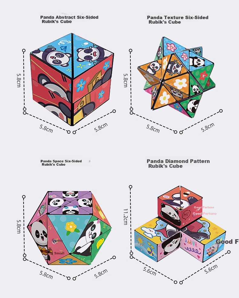 Lankupa Panda Transformable Infinite Cube, 3D строительные блоки, развивающая игрушка для детей 3-6 лет, подарок на Новый год для девочек