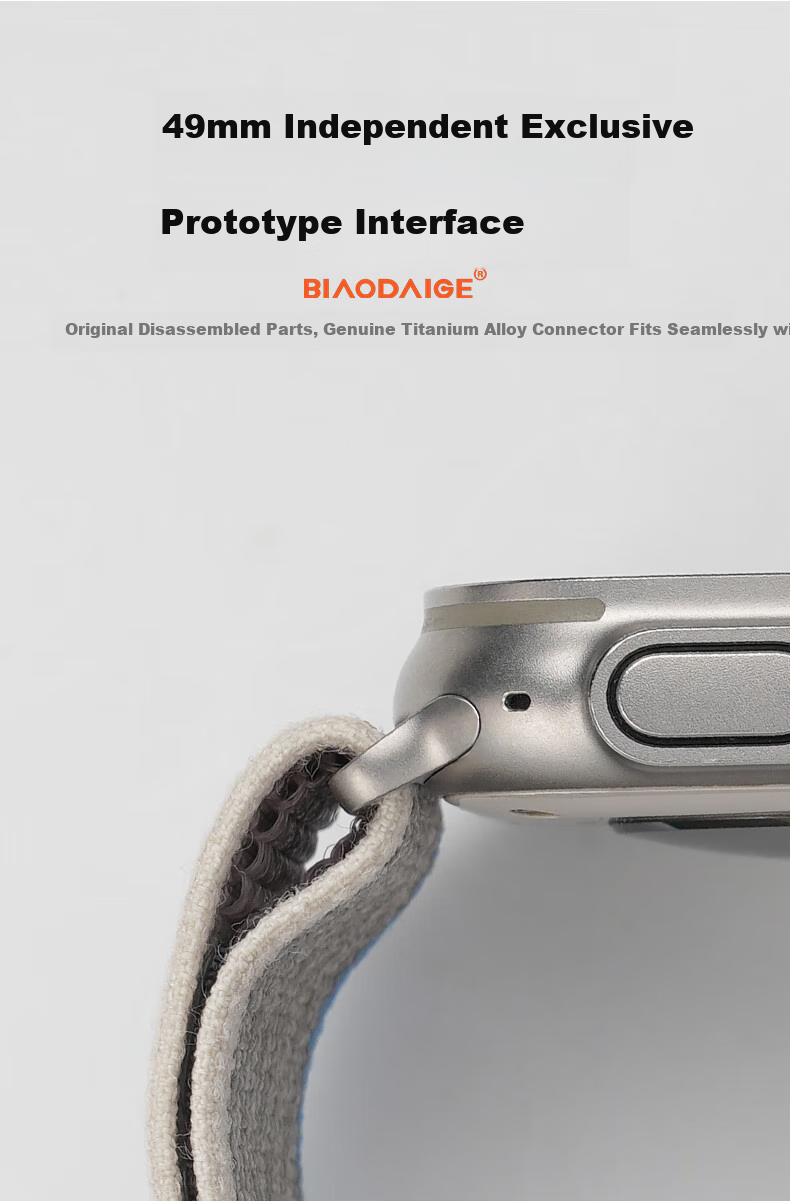 Ремешок Biaodaige для Apple Watch Series 10, нейлоновый, серый, 44/45/46/49 мм