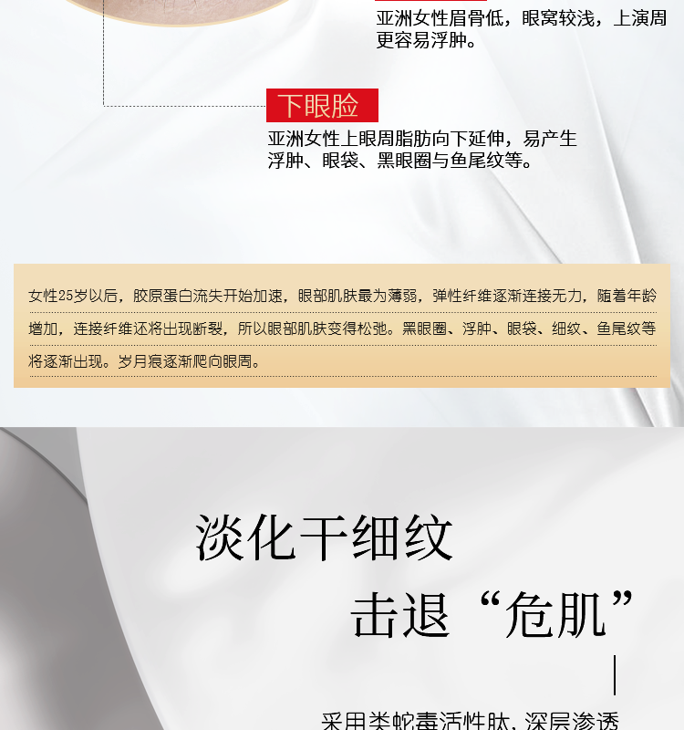 德生源多肽类蛇毒眼膜贴60片（紧致提拉改善细纹 淡化黑眼圈改善眼袋 保湿抗皱补水）