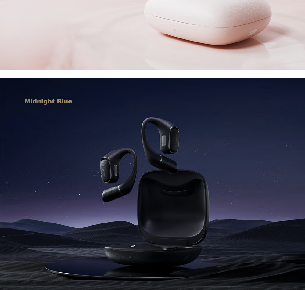 Беспроводные наушники Manbuzhehua Zai Evo Open Bluetooth, с открытым дизайном, длительным временем автономной работы, комфортной посадкой, пространственным звуком, цвет "Туманный розовый", совместимы с Apple, Huawei, Xiaomi