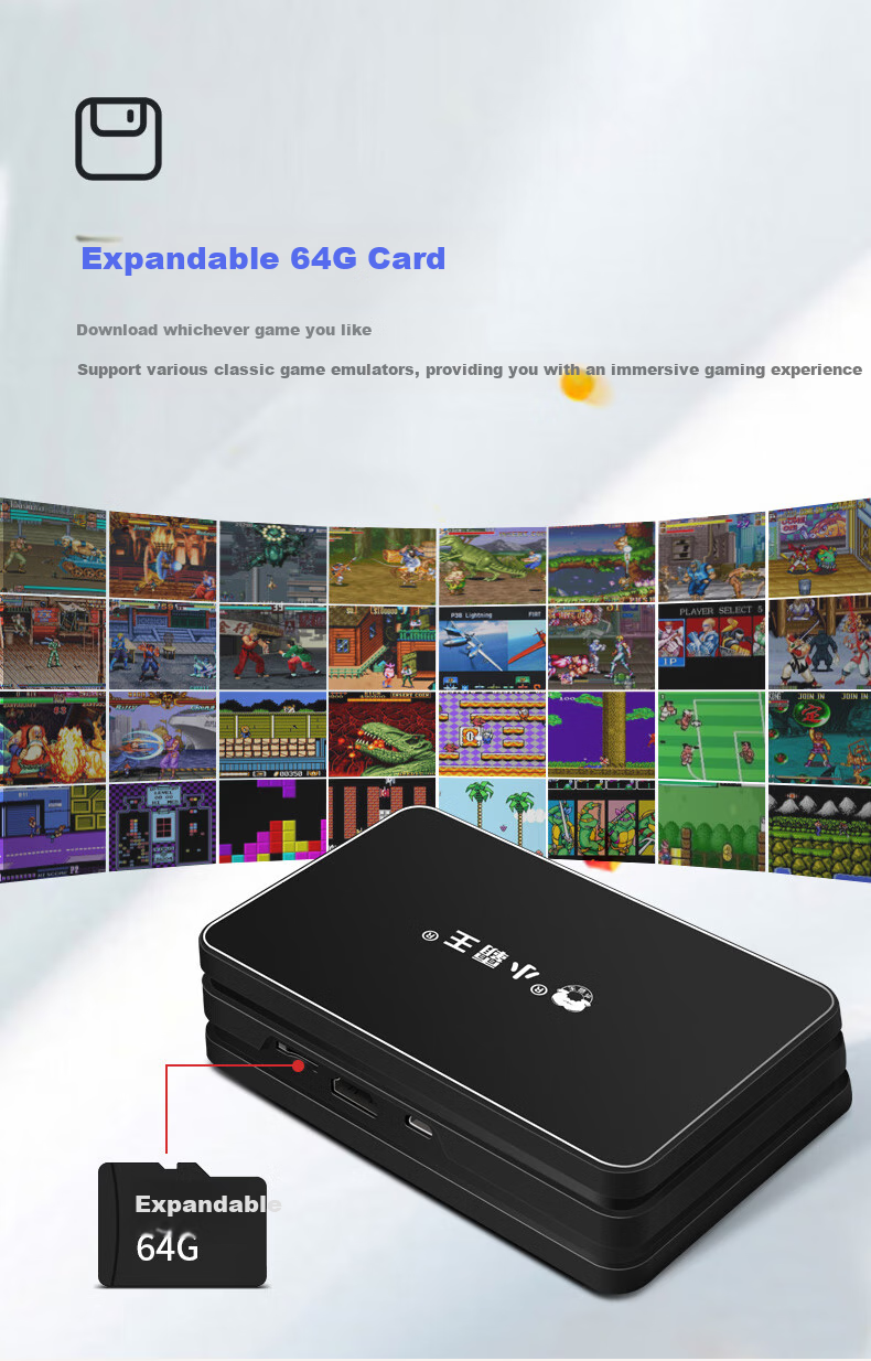 Игровая приставка Xiaobawang Wireless Dual Controller, ретро, красная и белая, подключение к ТВ, 20000 игр