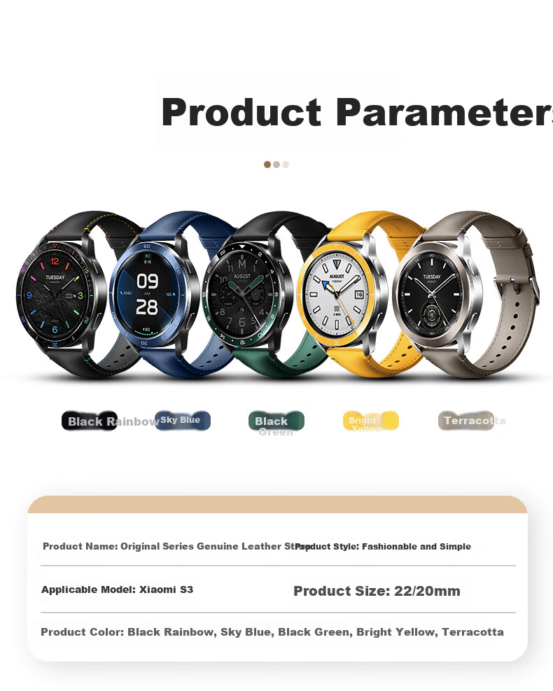 Ремешок Xiaomi Xiaopijiang из натуральной кожи для Xiaomi Watch S4 Sport, S3, S2, S1 Pro, Color 2, Sports Edition, коричневый