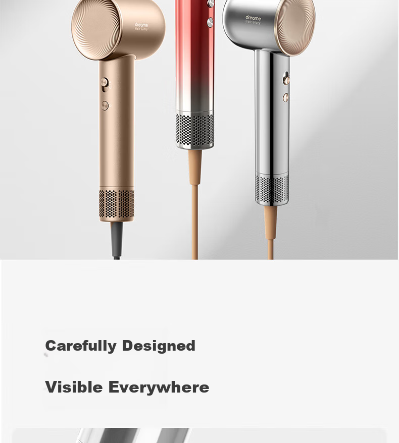 Фен DREAME G20Pro, 1600 Вт, с ионизацией, 4 температурных режима, 2 скорости воздушного потока, золотой