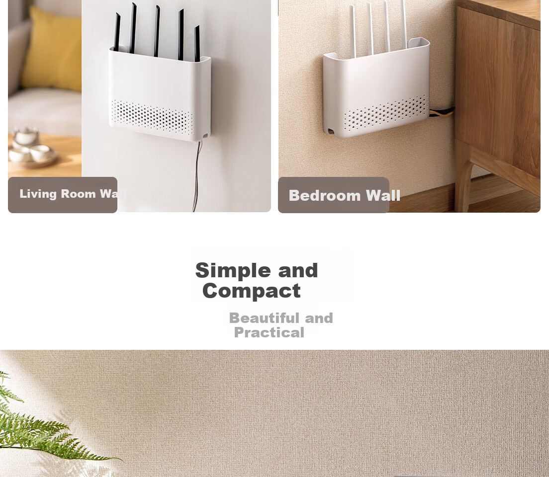 Настенный органайзер для роутера Lanjiaoluo, полка для Wi-Fi, без сверления, для ТВ-приставки, модема и удлинителя