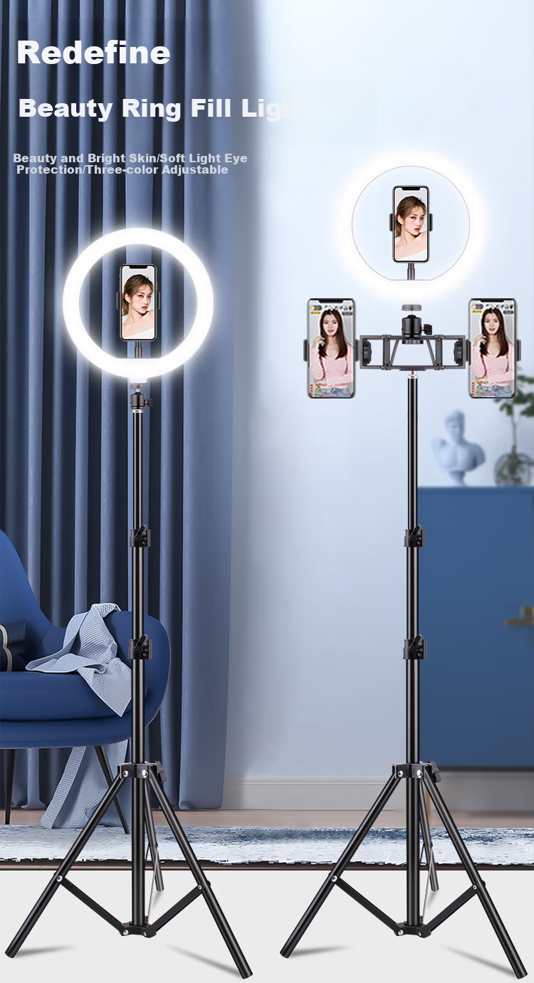 LED кольцевая лампа LATZZ для прямой трансляции, 26 см, светодиодная, для красоты, селфи, макияжа, с регулируемой яркостью и цветовой температурой