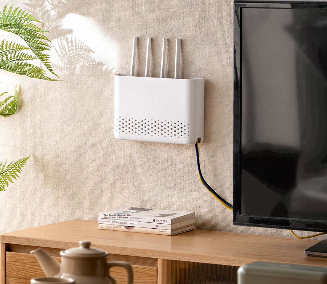 Настенный органайзер для роутера Lanjiaoluo, полка для Wi-Fi, без сверления, для ТВ-приставки, модема и удлинителя