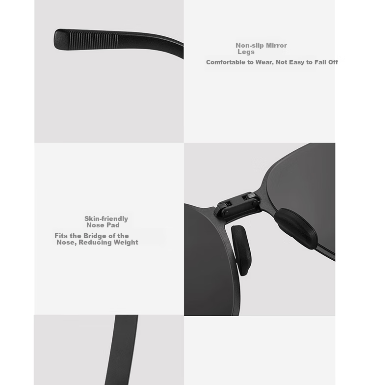 Солнцезащитные очки Mijia Polarized Sunglasses, ультратонкие складные, квадратная оправа, антибликовые, защита от УФ-лучей, для вождения, унисекс, пилотский стиль