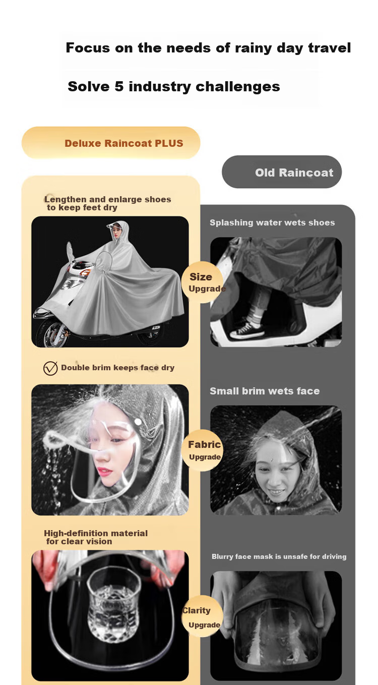 Плащ-дождевик Cheguimu для электромотоцикла, пончо от дождя, чехол для электромобиля, цельный дизайн для двух человек, унисекс, увеличенный полнотелый, для защиты от сильного дождя