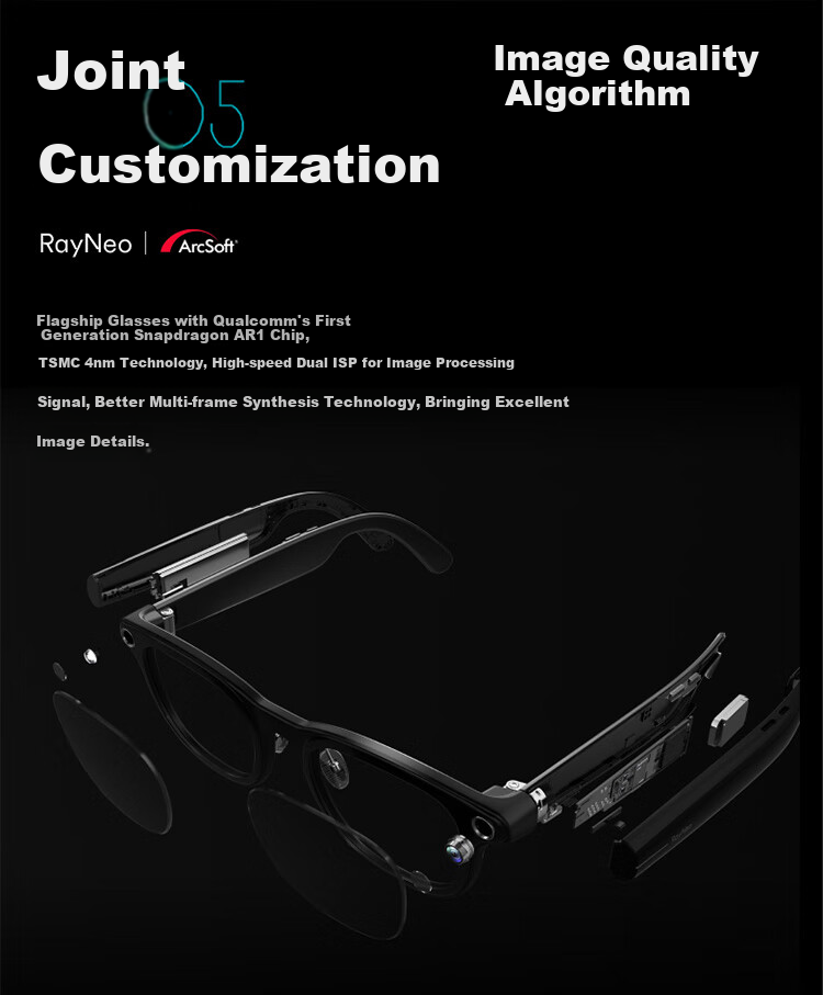 Умные очки FFALCON V3 AI, беспроводные, с аудио, без диоптрий, для видеоблогинга, черный глянцевый