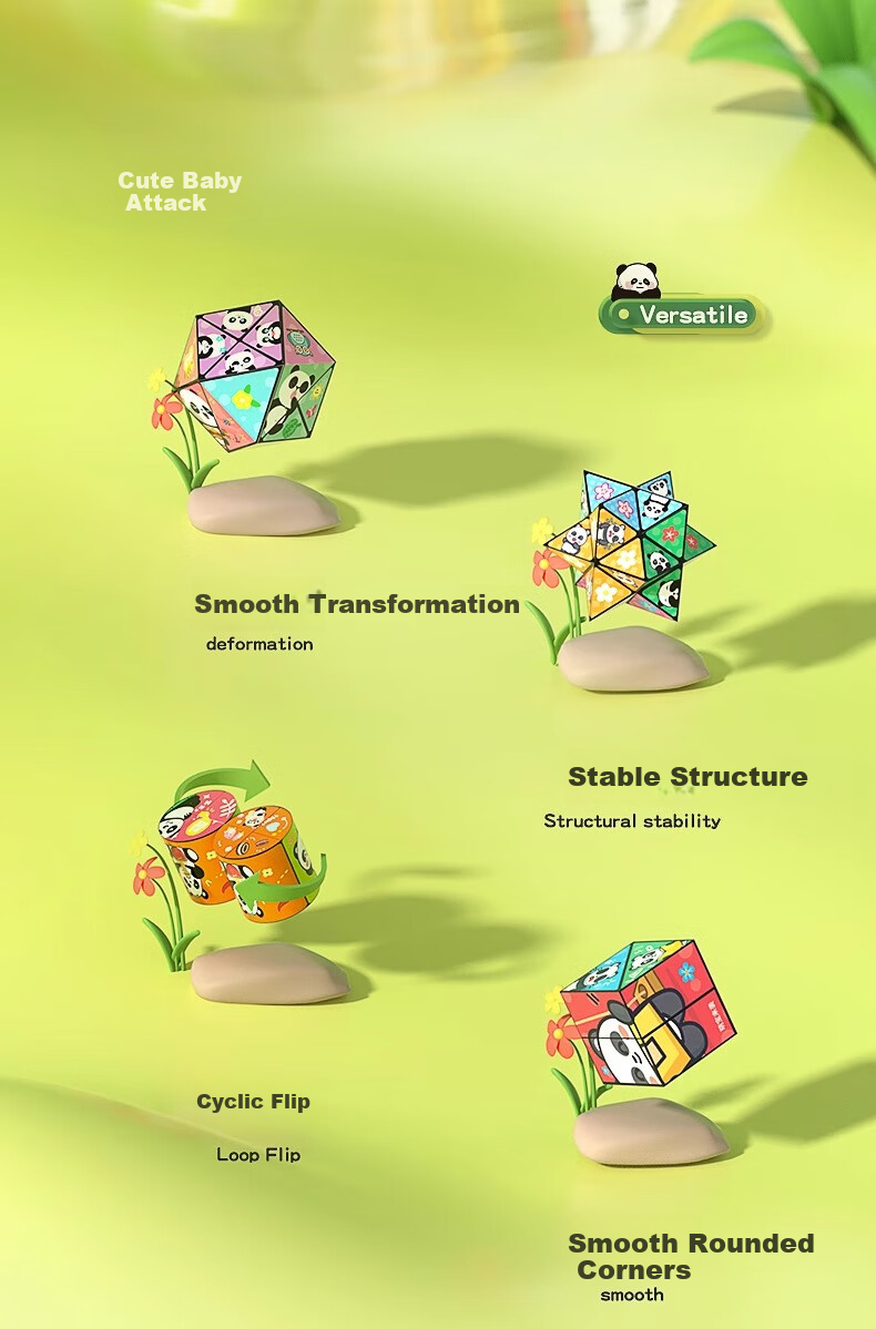 Lankupa Panda Transformable Infinite Cube, 3D строительные блоки, развивающая игрушка для детей 3-6 лет, подарок на Новый год для девочек