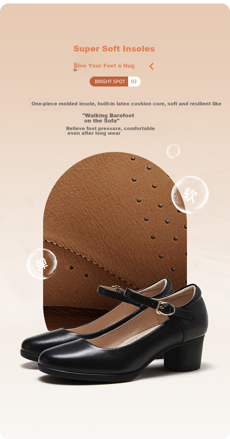 Женские туфли CAMEL, из натуральной кожи, на толстом каблуке, модель P23A155036, черные, размер 37