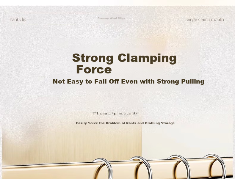 Зажимы для брюк Jingxun, бытовые зажимы для носков, многофункциональные с крючками, органайзер для брюк, вешалка для одежды, цвет "слоновая кость", набор из 12 шт.