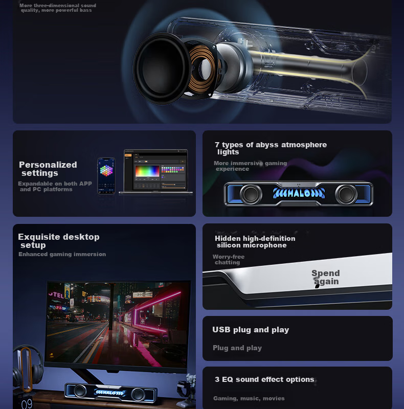 Портативная колонка Edifier Halo, Bluetooth 5.4, RGB подсветка, мощность 5 Вт, черная