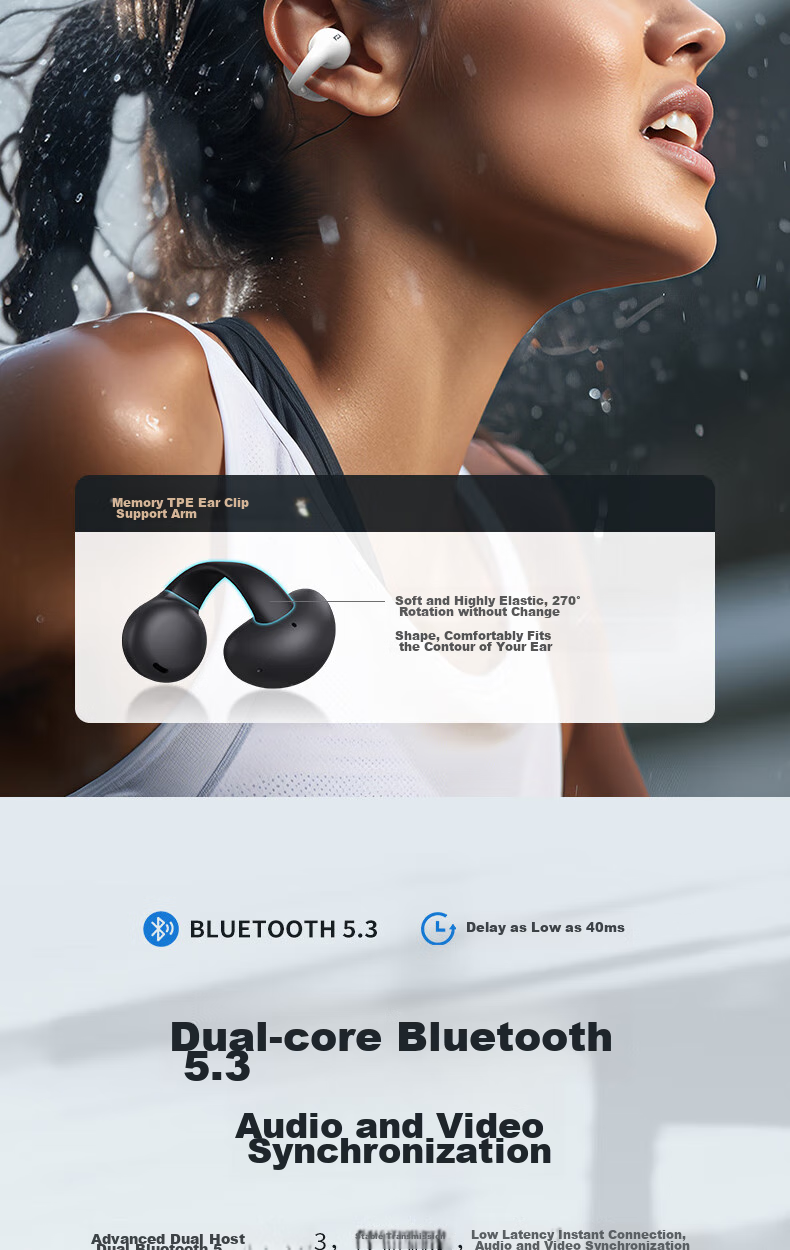 Беспроводные наушники Holy Serpent Meteorite C2 True Wireless Bluetooth, накладные, с костной проводимостью, для спорта, с шумоподавлением, совместимы с Apple и Huawei
