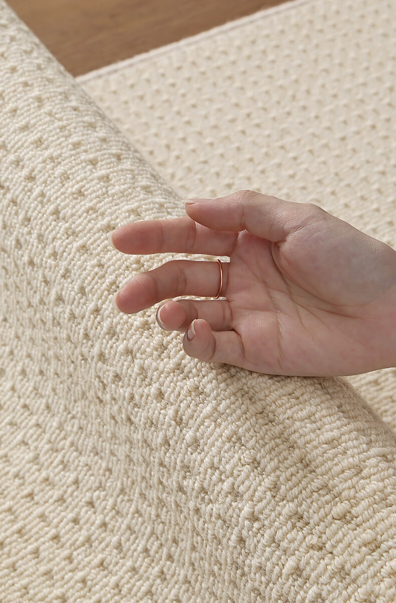 Ковер Dajiang Wool Bedside Rug, длинный прикроватный коврик, противоскользящий, цвет ванильно-белый, 60x180 см