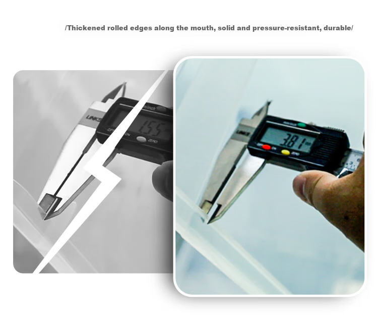 Набор прозрачных пластиковых контейнеров для хранения Xitianlong, 55 л, 3 шт., с колесами