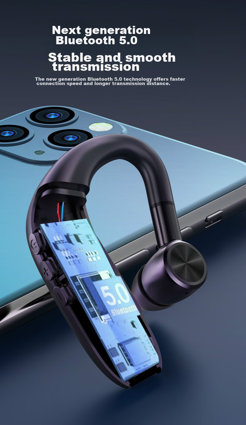 Беспроводные Bluetooth-наушники Guiyin A18 с ушным крючком, шумоподавлением и долгим временем работы, зарядный кейс, совместимы с Apple, Huawei, Xiaomi