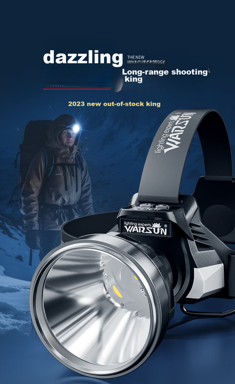 Налобный фонарь WAR SUN Aurora, водонепроницаемый, перезаряжаемый, с датчиком движения, для рыбалки, кемпинга, работы