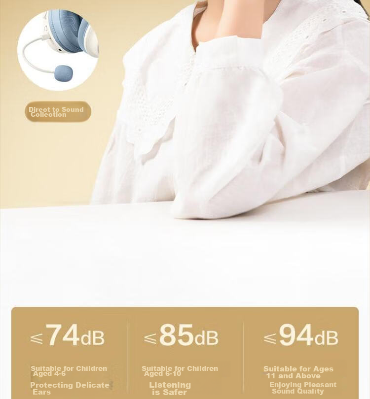 Детские наушники Deli LT600, Bluetooth 5.3, для детей, розовые, с микрофоном, для обучения и прослушивания музыки