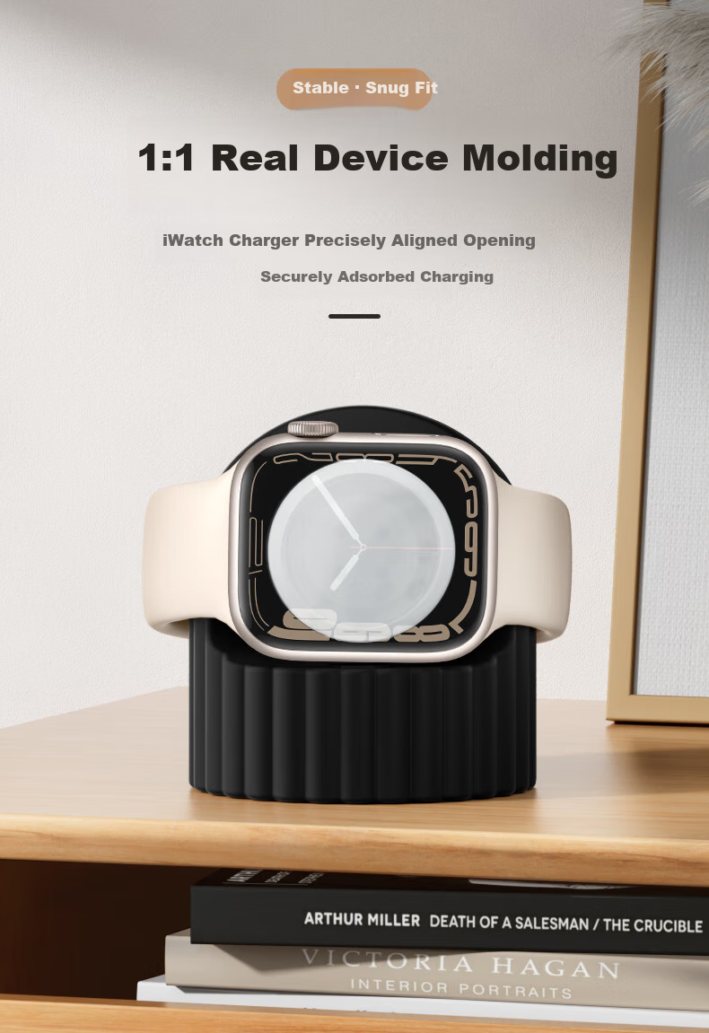 Зарядная подставка BHO для Apple Watch, беспроводная зарядка для Apple Watch S11/S10/SE/S9/8/7/6/Ultra3/2, настольная док-станция, силикон, серая