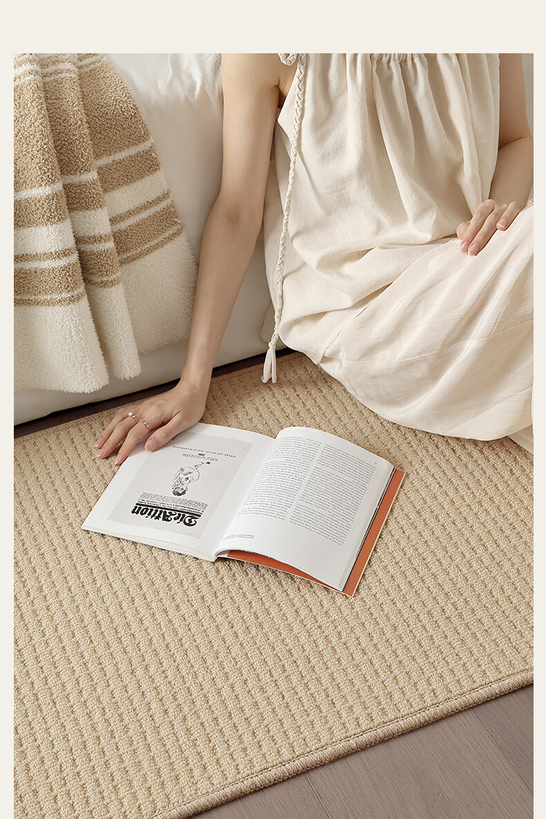 Ковер Dajiang Wool Bedside Rug, длинный прикроватный коврик, противоскользящий, цвет ванильно-белый, 60x180 см