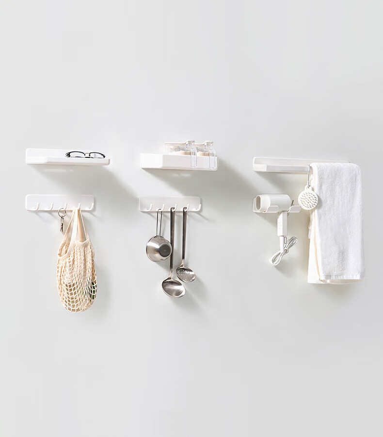 Органайзер MUJI ABS настенный для полотенец и тапочек, белый, длина 45 см