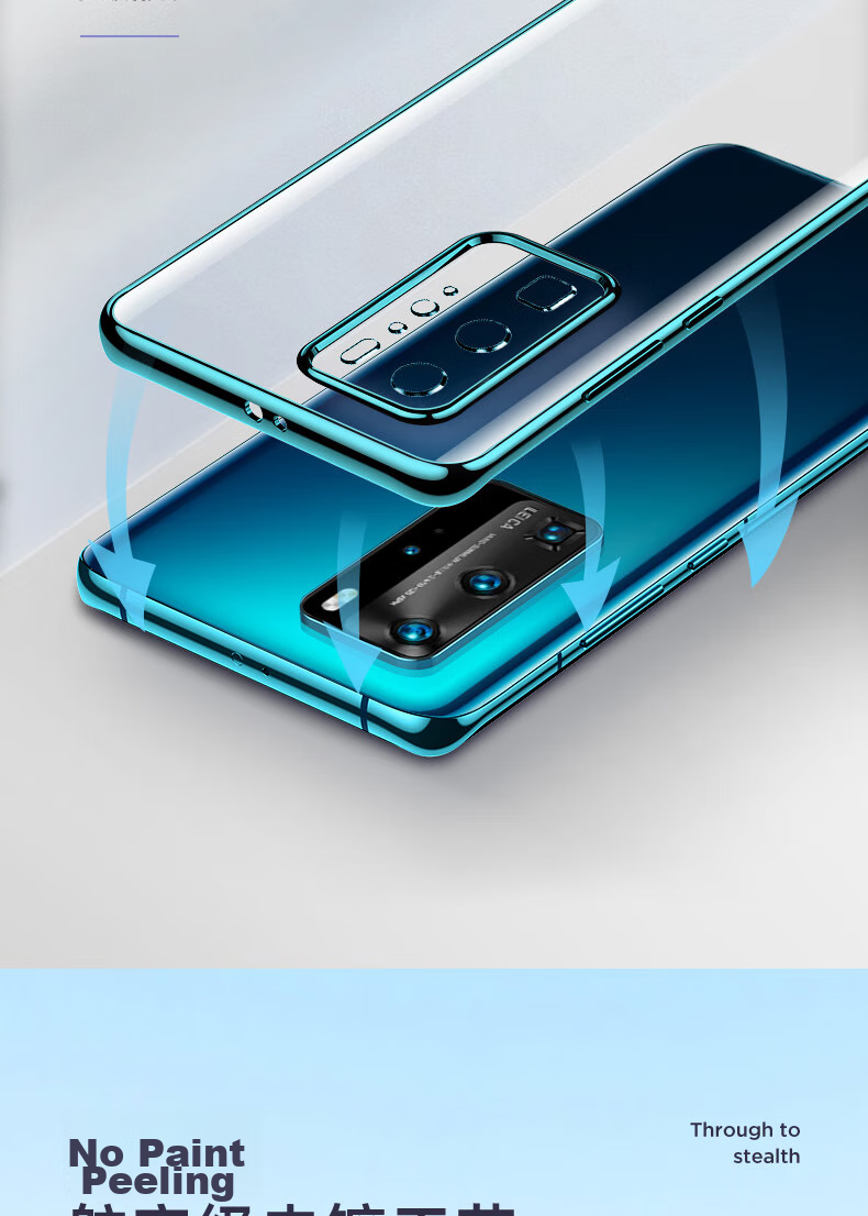 Чехол для Huawei P40 DIVI, силиконовый, прозрачный, противоударный, полный комплект защиты объектива