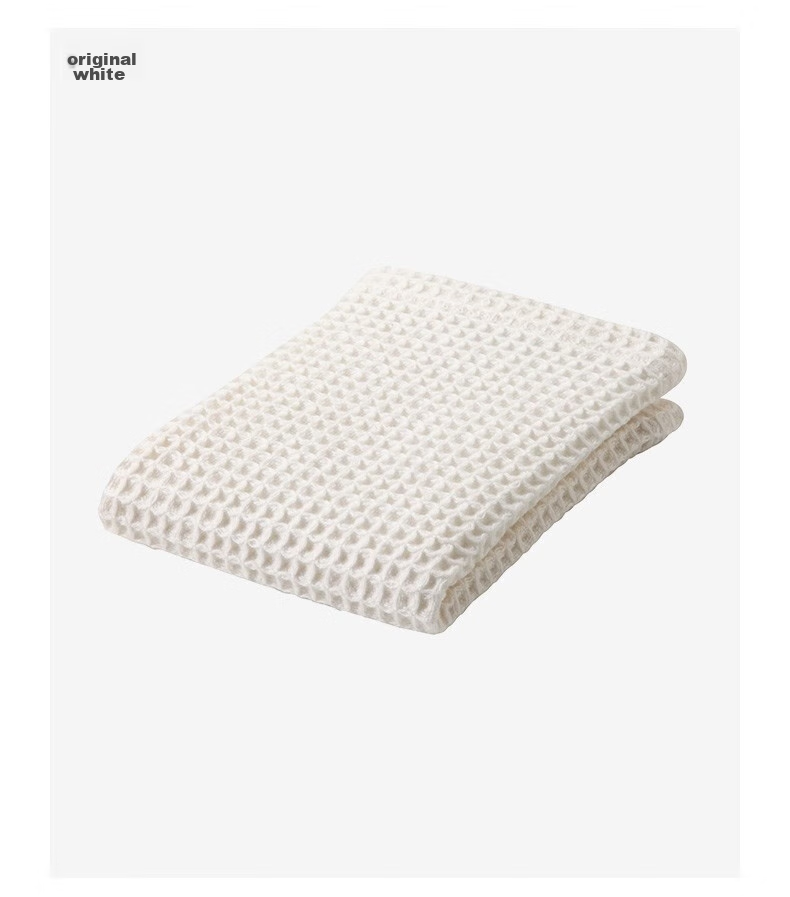 MUJI Полотенце для рук, хлопок, вафельная текстура, тонкое, светло-серое, 34x35 см