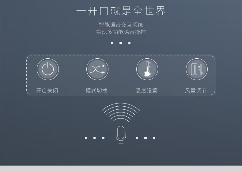 开口就是全世界智能语音交互系统实现多功能语音操控开启关闭模式切换温度设置风量调节-推好价 | 品质生活 精选好价