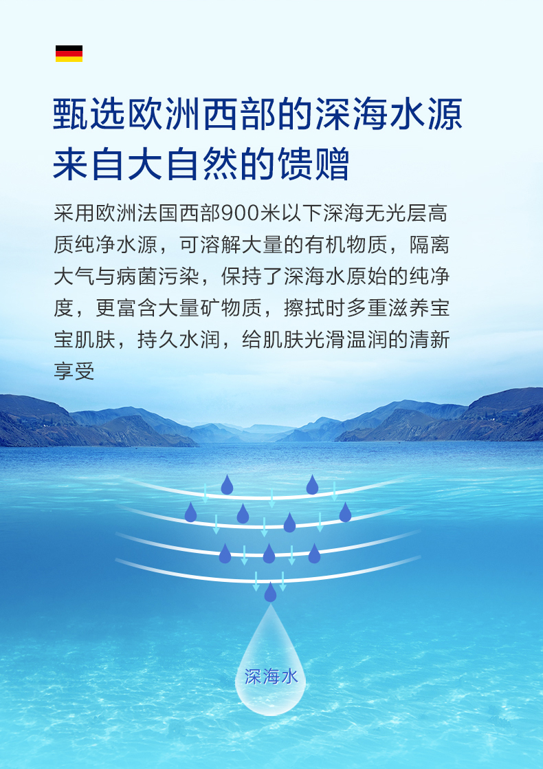 165728-安慕斯 Anmous 婴儿护理湿巾 儿童湿纸巾 海洋水湿巾宝宝手口湿巾纸厚湿巾 加厚加大湿巾 80片*5包-详情图