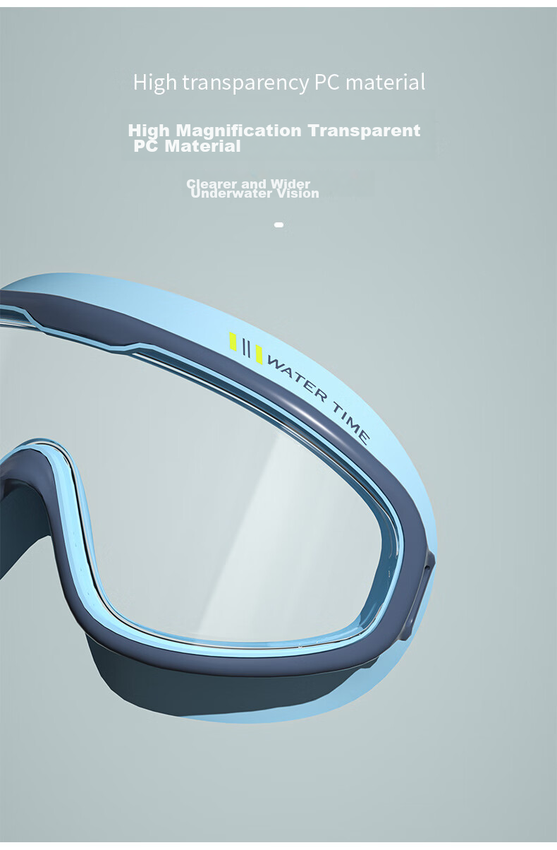 Детские очки для плавания WATERTIME, водонепроницаемые, с защитой от запотевания, большие, для мальчиков и девочек, розовый