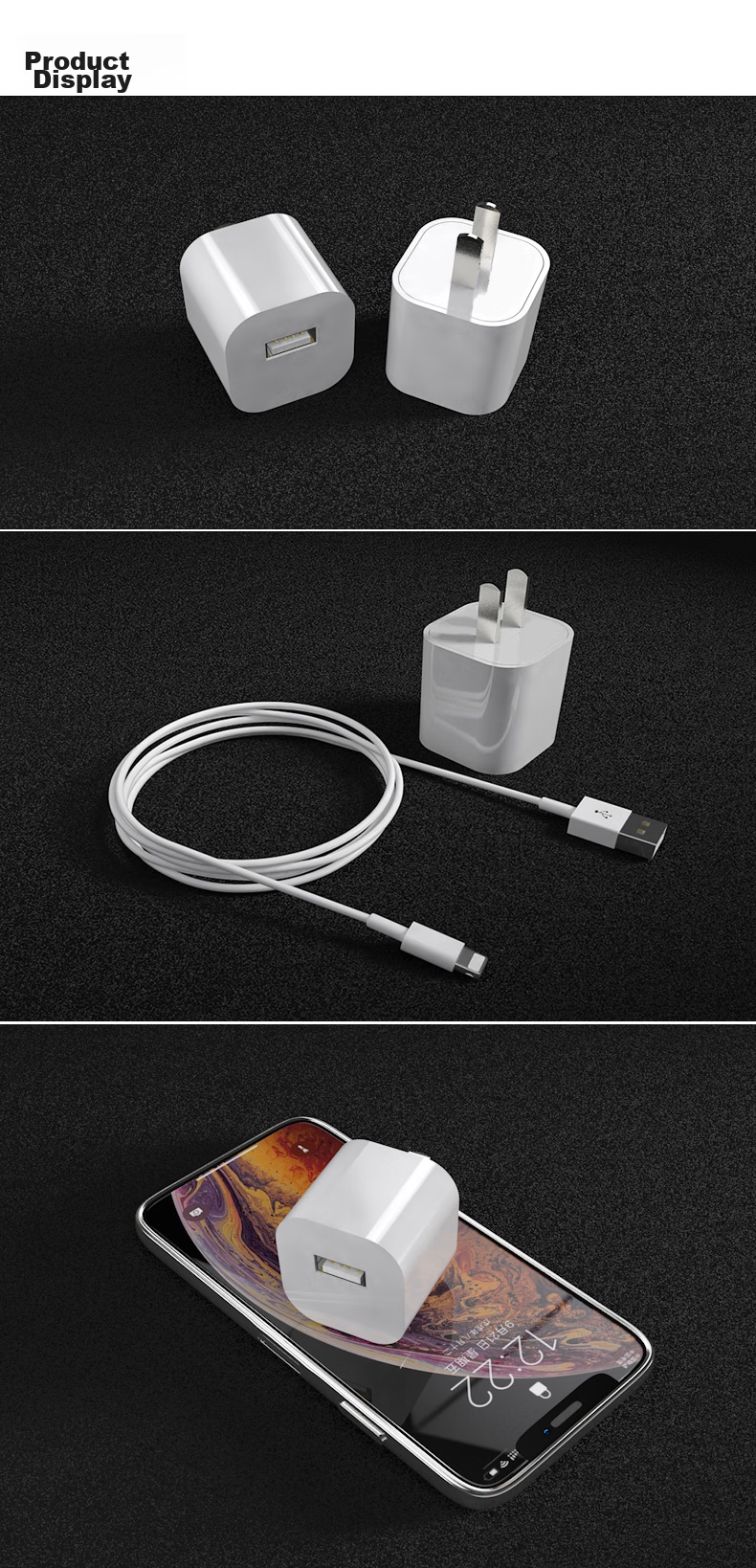 Зарядное устройство KOVOL для iPhone 14/13/12/11/XR/8 Plus, 5V/1A, белый