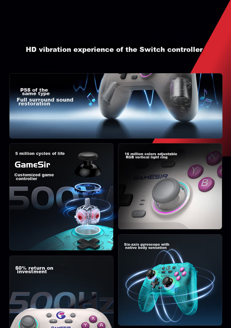 Беспроводной геймпад GAMESIR Star NS Edition T4 Nova Sai Bolan для Nintendo Switch, ПК, Android, Cyber Blue