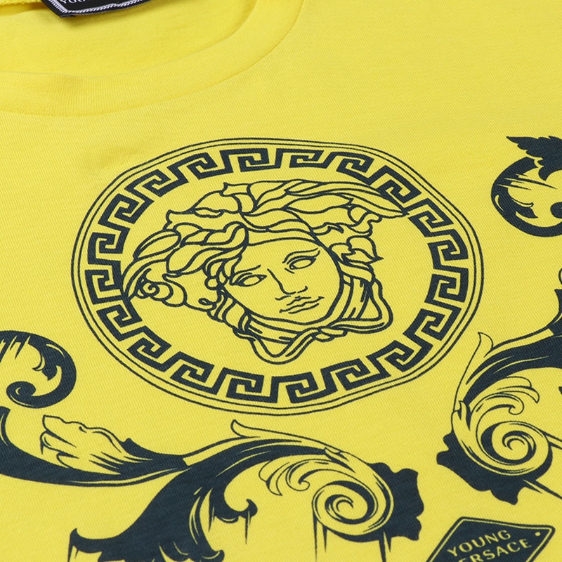 versace图片,versace头像 young versace 范思哲 奢侈品童装 男童白色棉质圆领美杜莎头像短袖