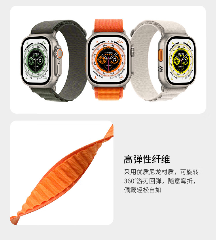 Ремешок MSSM Nylon Alpine Loop для Apple Watch, черный, 38/40/41/42 мм