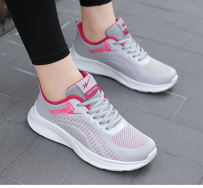 Женские кроссовки Shuangxingbate, весна-осень, сетчатый верх Flyknit, удобные, легкие, дышащие, повседневные, амортизирующие, износостойкие, для бега и путешествий