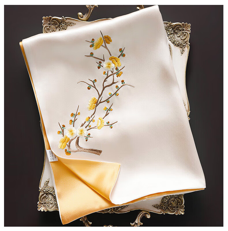 Шелковый шарф Hangsilu Suzhou Embroidery с вышивкой для женщин, зимний шарф из тутового шелка, подарочная коробка высокого класса, подарок на день рождения и праздник для мамы, новогодний подарок