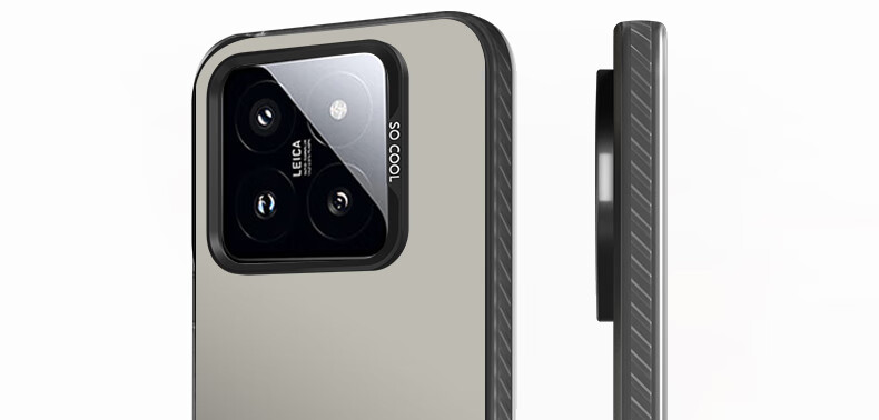 Чехол-накладка "Baozou" для Xiaomi 14, силиконовый, противоударный, с лазерным градиентом, frosted, серый
