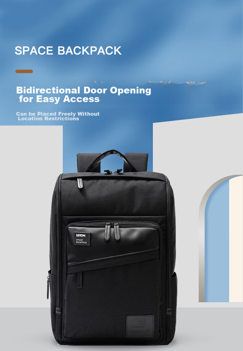 Рюкзак для ноутбука LEXON SPACE, 15.6 дюймов, черный, с расширением