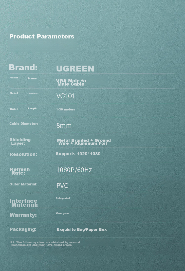 Кабель UGREEN VGA